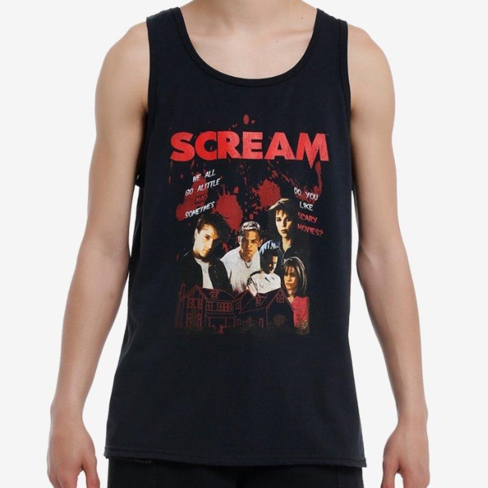 Unisex Scream Blood Splatter Tank Top‎ Hot Topic Ghostface Final Girl Halloween